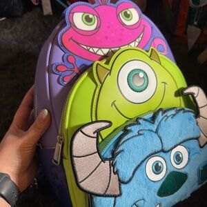 Loungefly Monsters Inc. Backpack - Green, Purple, Blue